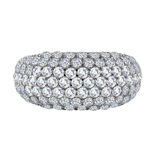 LUSTRO STELLA - Weißer Zirkonia Ring, 925 Silber rhodiniert (Größe 18.00) 5.42 ct