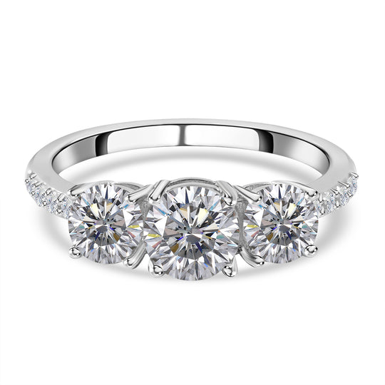 LUSTRO STELLA - Weißer Zirkonia Ring, 925 Silber rhodiniert ca. 3.62 ct
