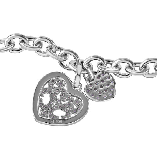 Lustro Stella Weißer Zirkonia Armband ca. 20 cm + 5 cm Extender, 925 Silber rhodiniert
