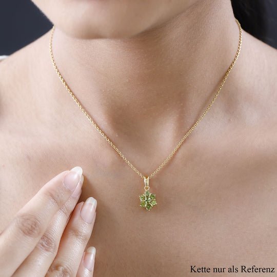 Natürlicher AA Calabar-Turmalin Anhänger, 925 Silber Gelbgold Vermeil ca. 0.89 ct