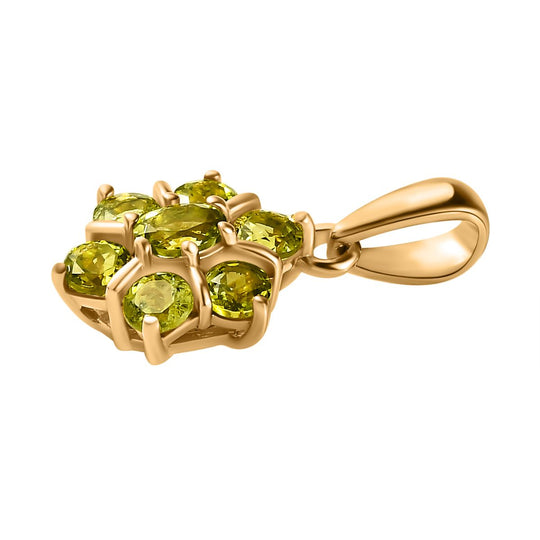 Natürlicher AA Calabar-Turmalin Anhänger, 925 Silber Gelbgold Vermeil ca. 0.89 ct
