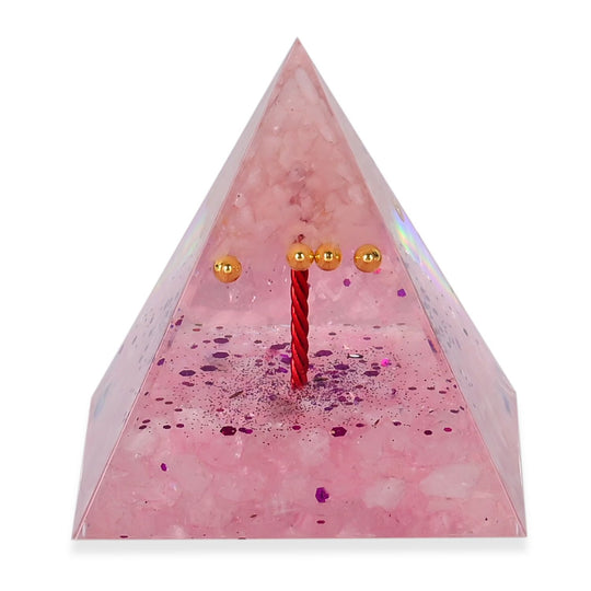 Edelstein Pyramide mit Obsidian und Amethyst, Amethyst