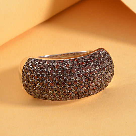 Natürlicher Mosambik Granat Ring, 925 Silber, (Größe 17.00) ca. 2.56 ct