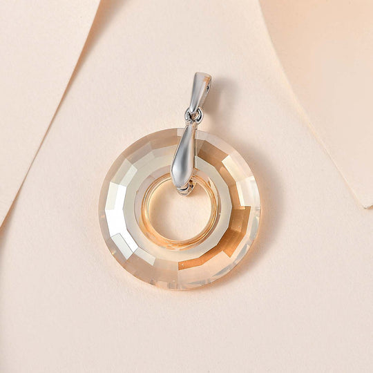 Kristall Anhänger, 925 Silber platiniert