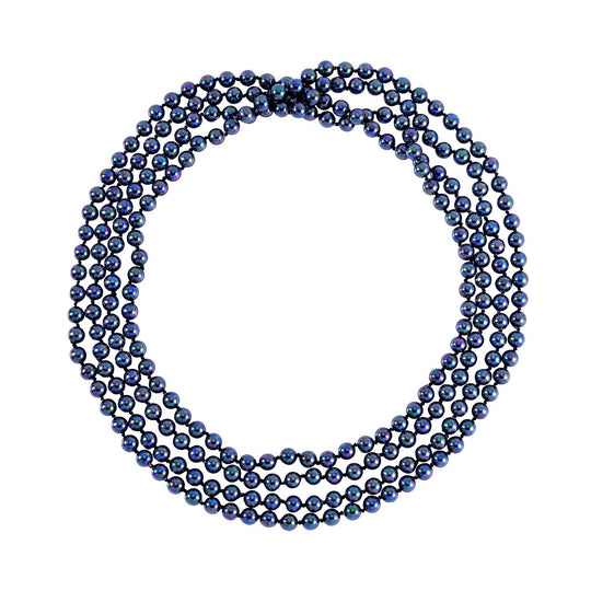 Mehrfarbige mehrreihige 8mm Muschelkernperle 255cm Halskette