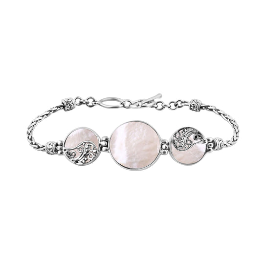 Royal Bali - Perlmutt Armband ca. 19 cm 925 Silber
