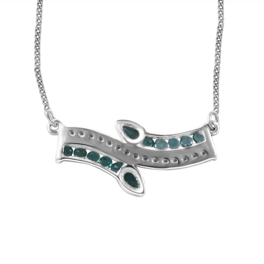 AAA Kagem Sambische Smaragd Halskette, ca. 45 cm 925 Silber rhodiniert ca. 1,26 ct.