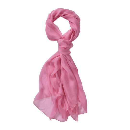 LA MAREY Solid chiffon 100% silk scarfMaterial:100% silk Size:110cm*180cmWeight : 50gColor: peach