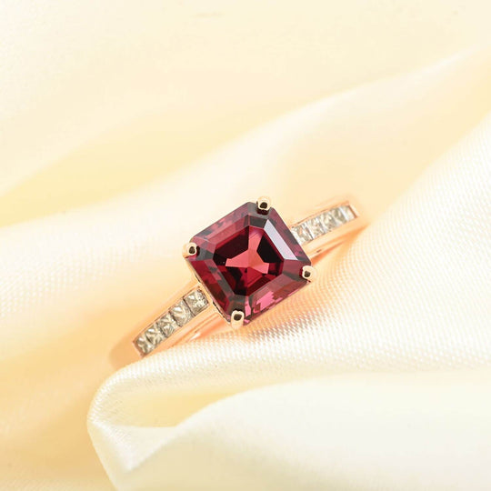 AAA Rubellit, Weißer Diamant Ring 750 Gold ca. 1,75 ct