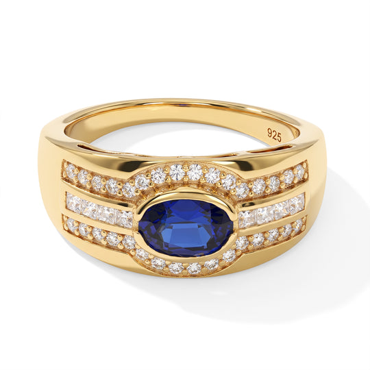 AAA Ceylon Orange Saphir, Moissanit Ring, 925 Silber Gelbgold Vermeil (Größe 19.00) ca. 1.42 ct