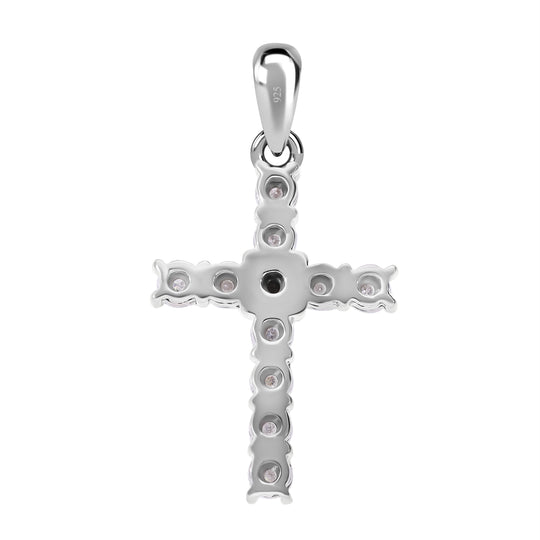 Weißer Diamant Anhänger 925 Silber platiniert ca. 0.05 ct