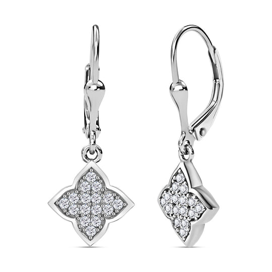 Moissanit Ohrringe, 925 Silber platiniert, ca. 0.45 ct