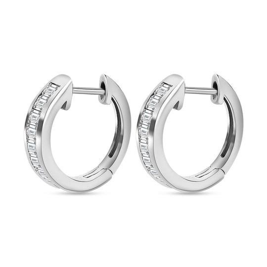 Weißer Topas Ohrringe, 925 Silber platiniert ca. 1.57 ct