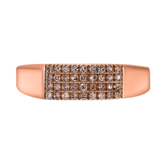 Natürlicher Champagner Diamant Ring, 925 Silber Roségold Vermeil (Größe 20.00) ca. 0.20 ct