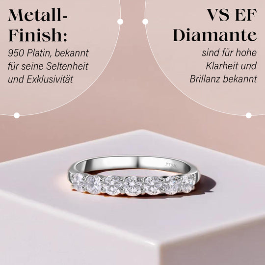 RHAPSODY - Diamant VS E-F Ring, 950 Platin, SGL Zertifiziert, (Größe 18.00) ca. 1.00 ct