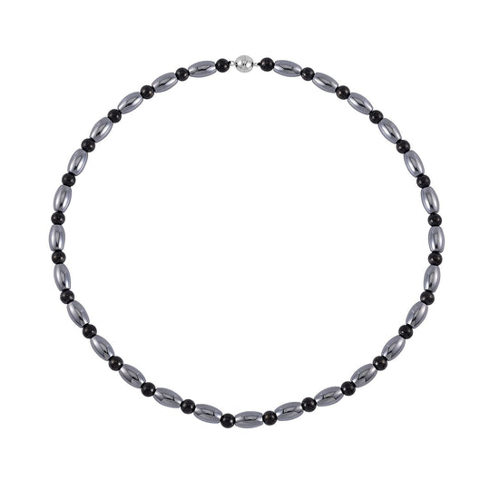 Terahertz, Shungit Halskette ca. 50 cm 925 Silber rhodiniert ca. 155.00 ct