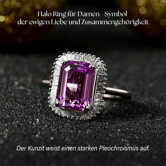AAAA Patroke Kunzit, Weißer Diamant Ring, 950 Platin, (Größe 16.00) ca. 3.80 ct