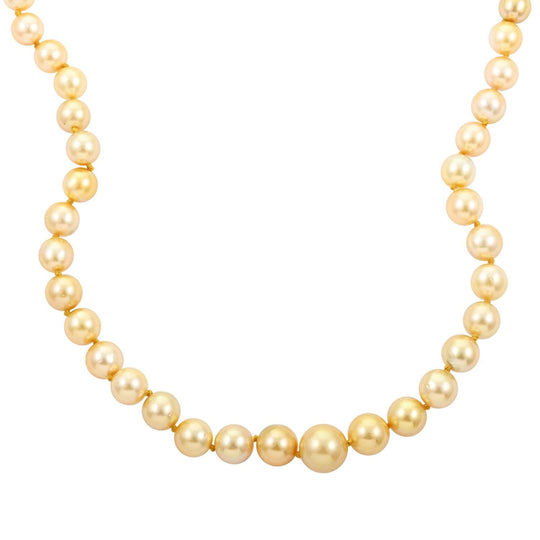 Iliana AAAA Goldene Südsee Perle Halskette ca. 45 cm 750 Gold Standard