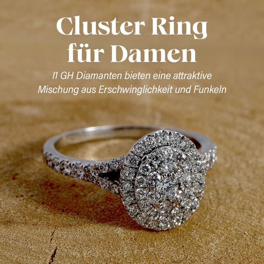 New York Kollektion - Weißer Diamant I1 GH Ring, 585 Weißgold (Größe 17.00) ca. 1.00 ct