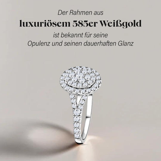 New York Kollektion - Weißer Diamant I1 GH Ring, 585 Weißgold (Größe 17.00) ca. 1.00 ct