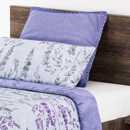 6-teiliges Bettbezug Set, 2 Bettbezüge, 4 Kissenbezüge, violett