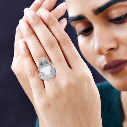 Royal Bali - Kristall Ring, 925 Silber, (Größe 18.00)