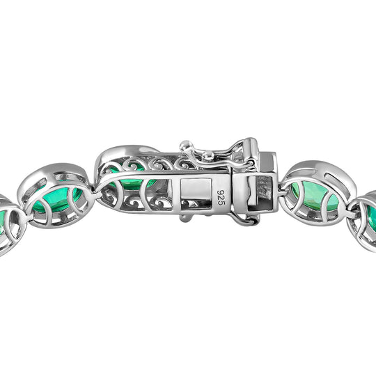 Pfau Quartz Triplette Armband ca. 19 cm 925 Silber platiniert ca. 19,19 ct.