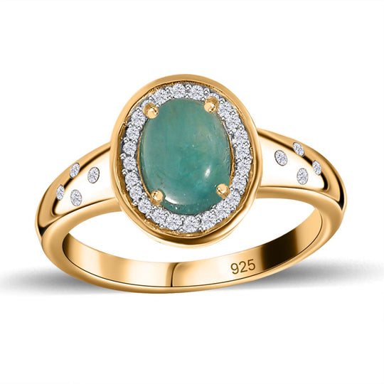 AA Grandidierit, Weißer Zirkon Ring, 925 Silber Gelbgold Vermeil, , ca. 2.65 ct