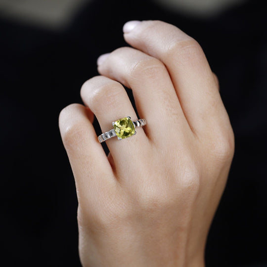 AAA Ouro Verde-Quarz Ring 925 Silber platiniert (Größe 20.00) ca. 2,10 ct