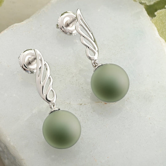 ILIANA zertifizierte und geprüfte AAA Tahiti Perle (9,5-10mm) Ohrringe in 750 Weißgold
