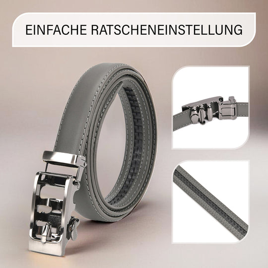Automatik-Schnallen Ledergürtel - Klassisch Unisex, Blau
