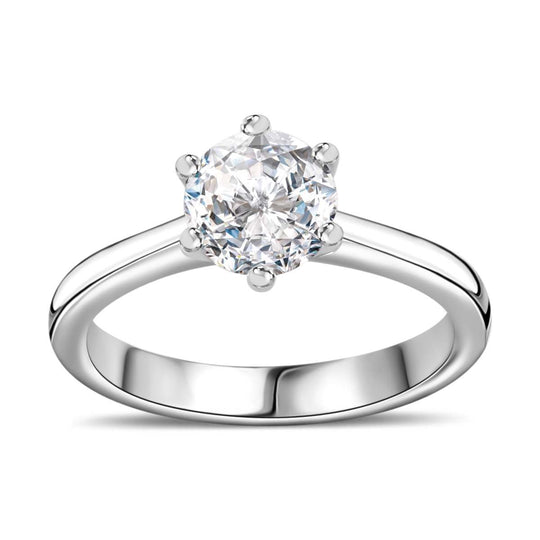 100 Facetten Moissanit Ring 925 Silber Gelbgold Vermeil (Größe 20.00) ca. 1,01 ct
