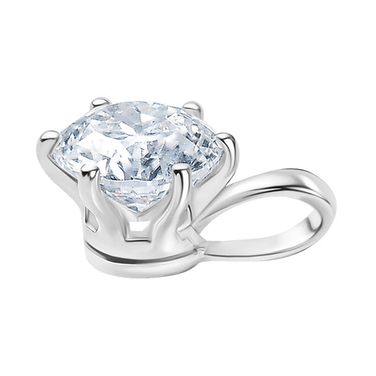 100 Facetten Moissanit Anhänger 925 Silber Gelbgold Vermeil ca. 1.01 ct