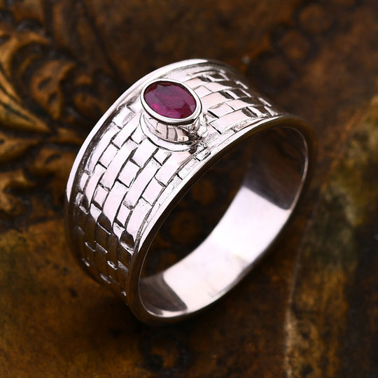 Royal Bali - Afrikanischer Rubin (Fissure gefüllt) Ring, 925 Silber (Größe 20.00) ca. 0.64 ct