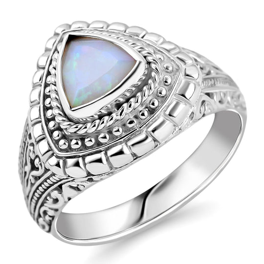 Royal Bali - Natürlicher, äthiopischer Welo Opal Ring 925 Silber (Größe 20.00) ca. 1.02 ct