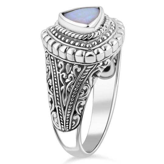 Royal Bali - Natürlicher, äthiopischer Welo Opal Ring 925 Silber (Größe 20.00) ca. 1.02 ct