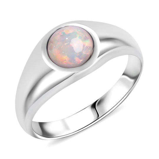 Royal Bali - AA Natürlicher, äthiopischer Welo Opal Ring 925 Silber (Größe 18.00) ca. 1.20 ct