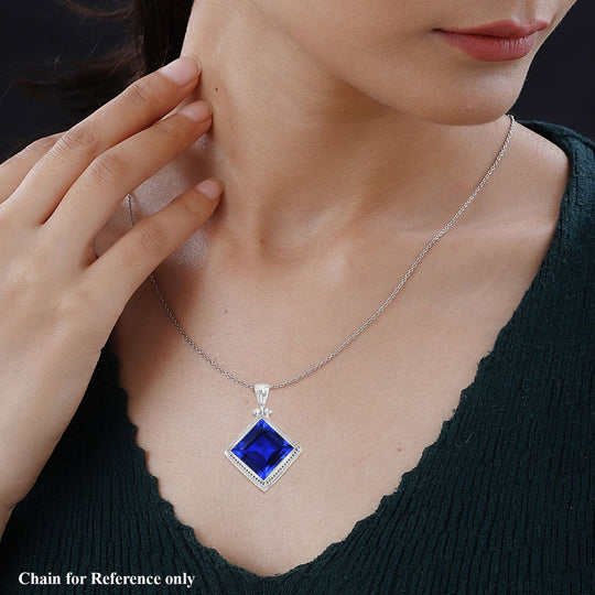 Royal Bali - Ceylon Blau Quarz Triplette Anhänger 925 Silber ca. 18.84 ct