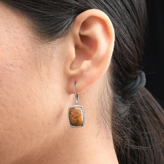 Lila Türkis Ohrringe Edelstahl ca. 11.49 ct