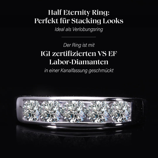 Lab grown Diamant VS Ring, IGI Zertifiziert, 950 Platin (Größe 20.00) ca. 1.60 ct