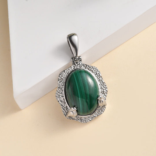 Malachit Anhänger Edelstahl ca. 20.65 ct