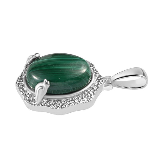 Malachit Anhänger Edelstahl ca. 20.65 ct