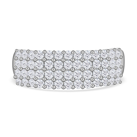 Weißer Diamant SI Ring 950 Platin (Größe 17.00) ca. 1,00 ct