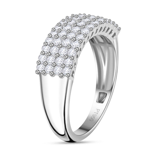 Weißer Diamant SI Ring 950 Platin (Größe 17.00) ca. 1,00 ct