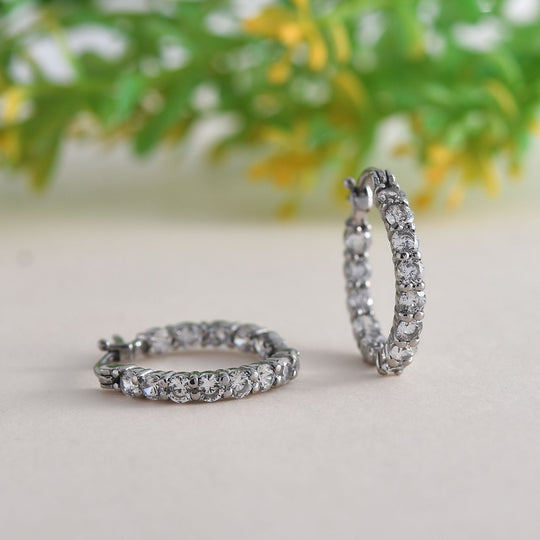 Weißer Zirkonia Ohrringe Edelstahl ca. 5.62 ct