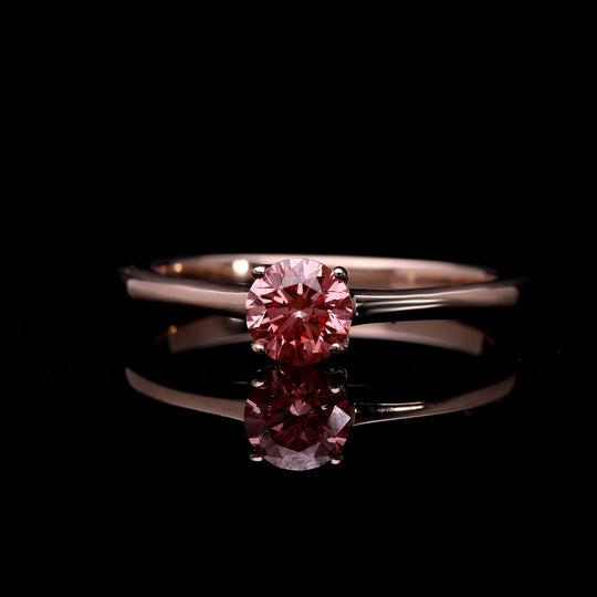 Lab Grown - Rosa Diamant (VS-Vivid Pink) Ring, SGL zertifiziert, 585 Gold (Größe 21.00) ca. 0.50 ct