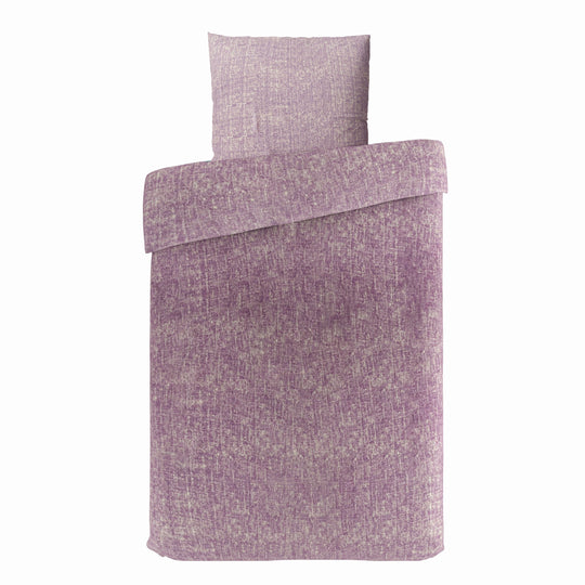 Meliertes Bettwäsche-Set aus hypoallergener und atmungsaktiver Mikrofaser, Bettbezug 135x200 cm, Kopfkissen 80x80 cm, beige
