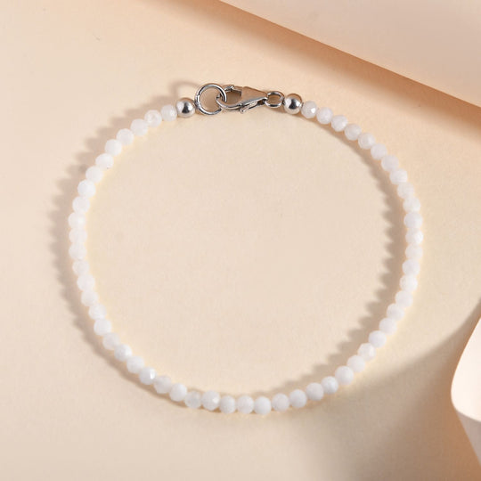 Mehrfarbiges Edelstein 19cm Armband, 925 Silber rhodiniert - 15 ct.