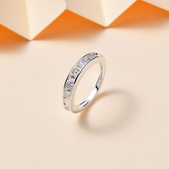 Weißer Diamant Chevron Ring, 925 Silber (Größe 16.00)
