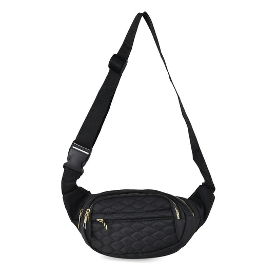 Multifunktionale RFID-geschützte Nylon Gürteltasche mit Schnellverschluss, 36x4x13cm, Rosa
